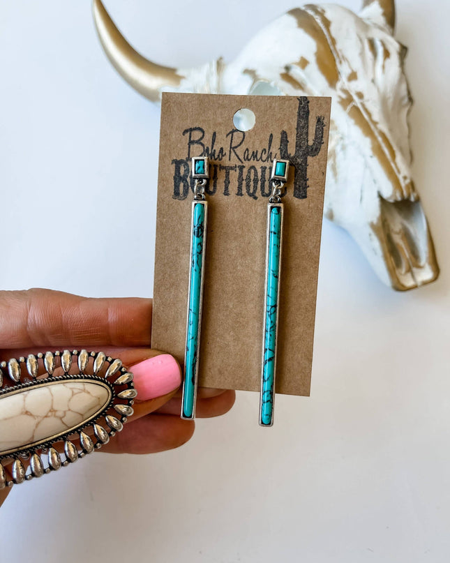 Western Bar Stone Earrings -  Earring Statement Earrings