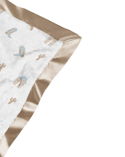 Reversible Baby Blanket Howdy Partner Blue