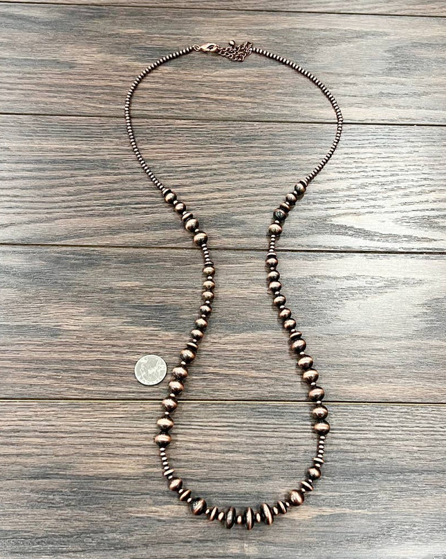 739509, 40" Copper Western Bead Necklace