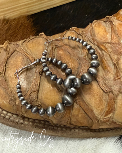 Western Bead Hoop Earrings