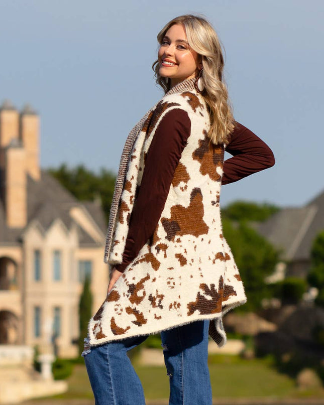 Cow Print Vest