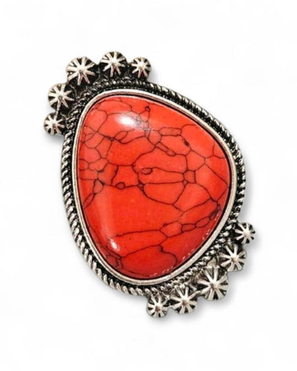 Let's Make A Statement Stretch One Size Fashion Crackle Stone Ring