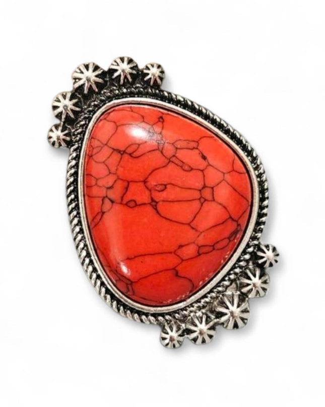 Let's Make A Statement Stretch One Size Fashion Crackle Stone Ring