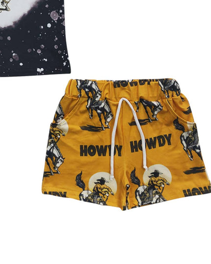 Baby Boys Howdy Horse Summer Shorts Sets