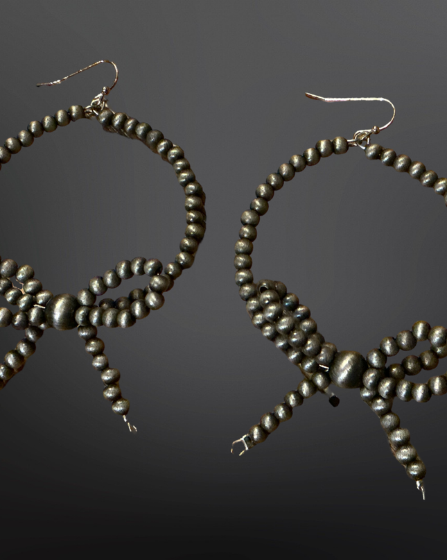 Faux Turquoise and Inspired by Navajo Pearls Hoop Earrings