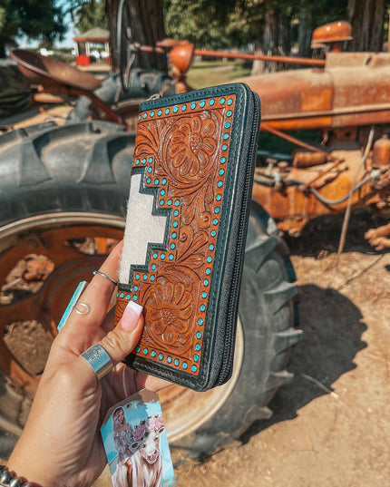 The Cheyenne Cowhide Leather Tooled Wallet