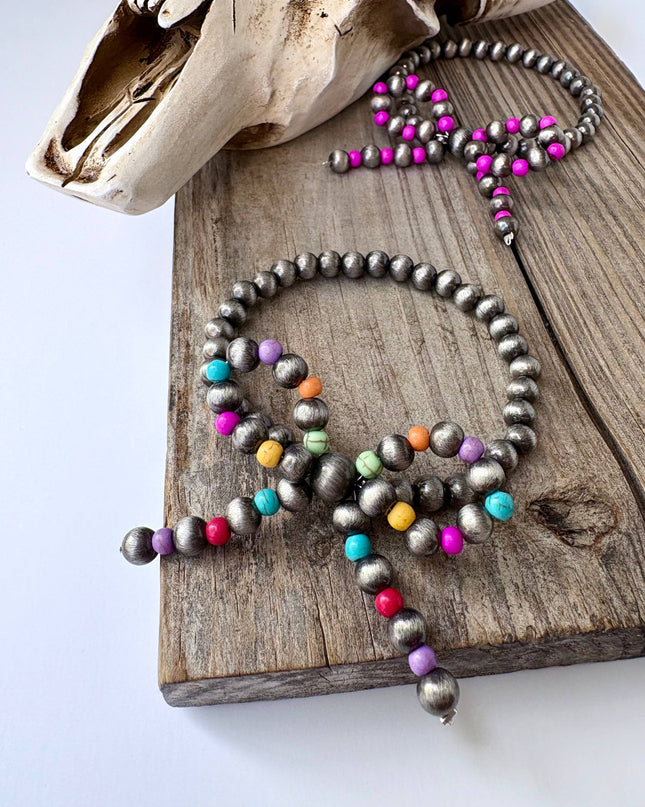 Western Navajo Style Pearl Bow Coquette Stretch Bracelet