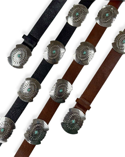 Adjustable High Quality Faux Leather Belt - Aztec