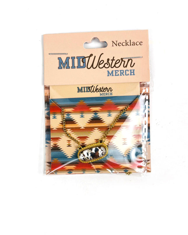 Brown Cowhide Necklace