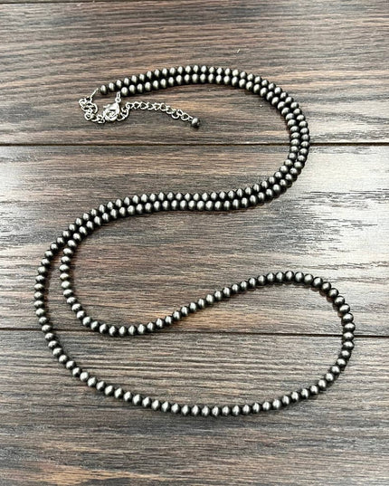 732873, 46" Handmade 6mm Navajo Bead Necklace