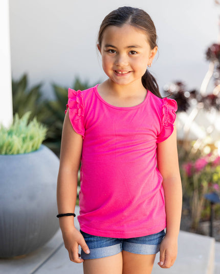 Ruffle Sleeve Little Girl Top
