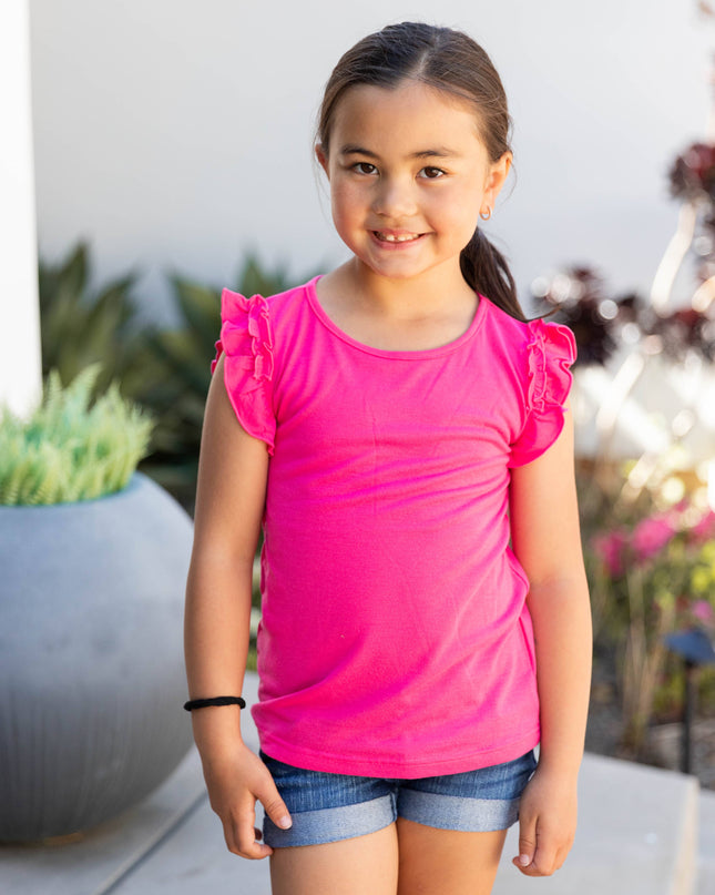 Ruffle Sleeve Little Girl Top