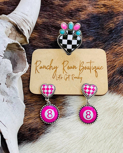 Western Checker Spade Stretch Ring