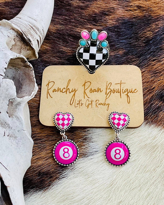 Western Checker Spade Stretch Ring