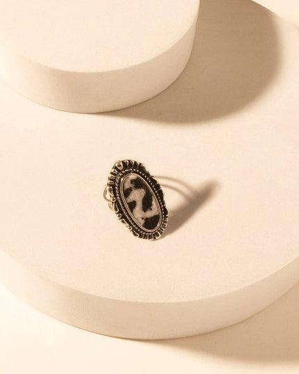 Outlaw Hide Statement adjustable Ring for Women with hair-on cowhide detail for premium western wear