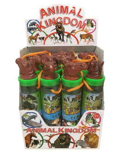 Farm Animals 2" Figurines Tube, Display Set of 12 Tubes