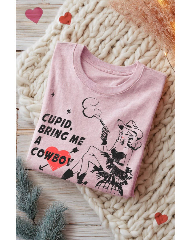 CUPID BRING ME A COWBOY MINERAL GRAPHIC TEE