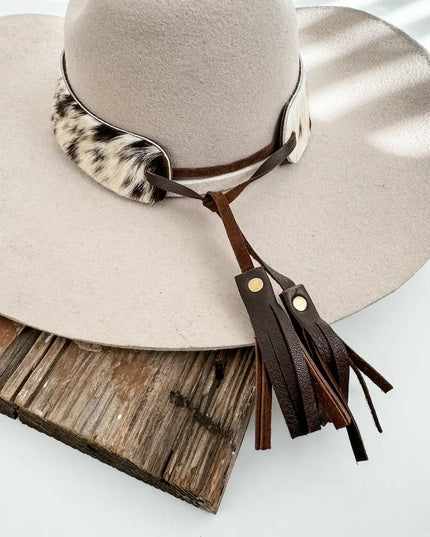 1.65” COWHIDE HAT BAND Leather Hat Band leather ties