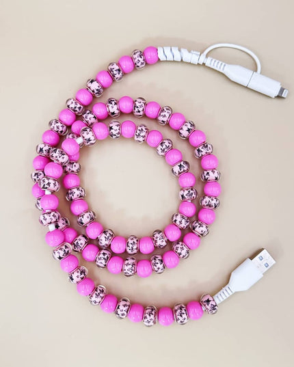 BUTTERFLY BEADED PHONE CHARGING CABLE 2-IN-1