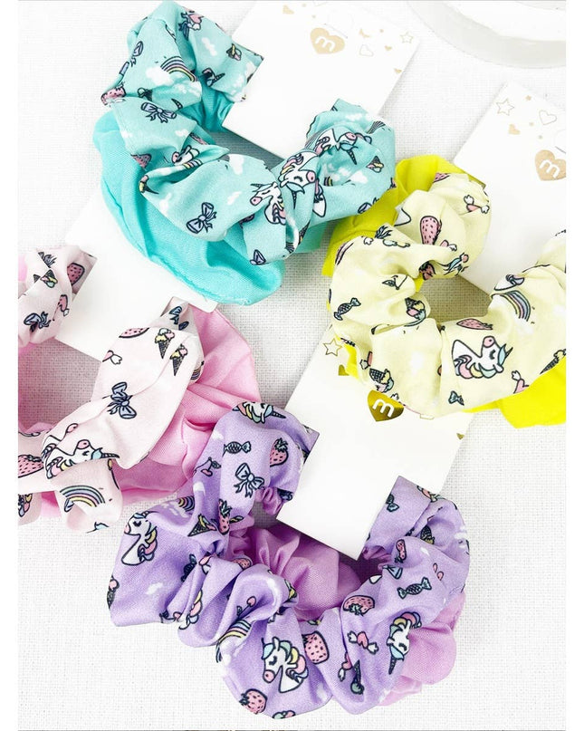 Unicorn Printed Kids Scunchie Set