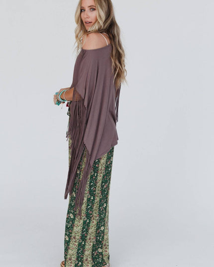 Western Showstopper Fringe Top - Mocha