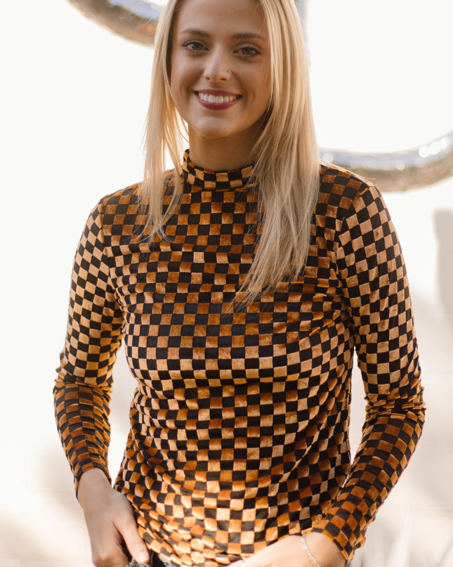 Pep Rally Velvet Mesh Gold/Black