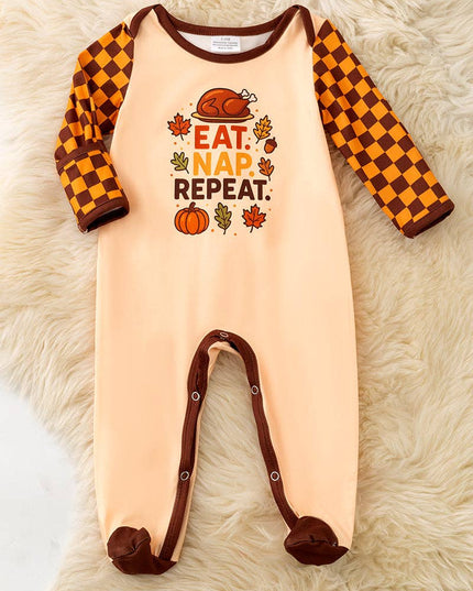 Eat, Nap, Repeat printed baby bodysuit.  RPB60454 SOL
