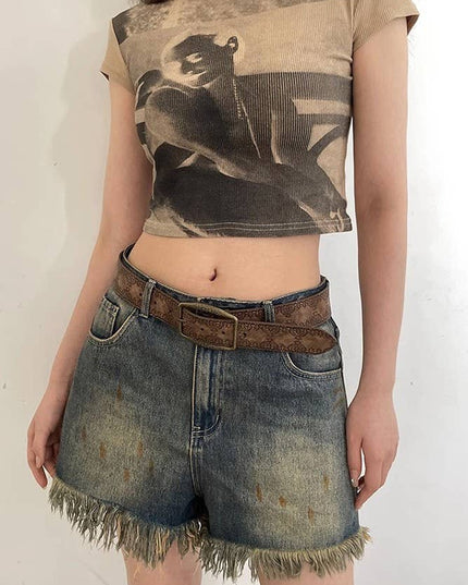 Retro Embossed Waistband ZK1372