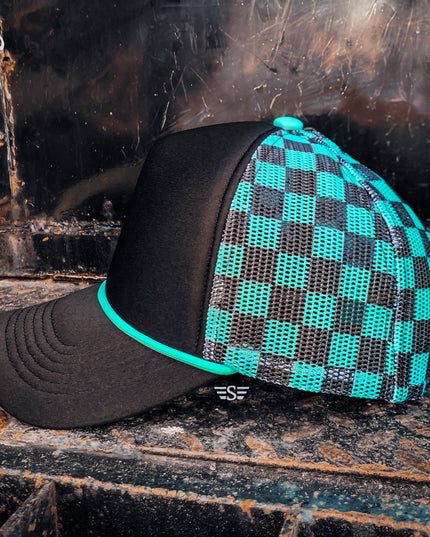 Checkered Magna Pony™ Mesh Foam Trucker Hat