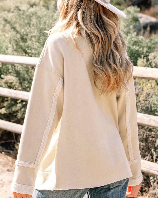 FB Western Suede Sherpa Lined Buttoned Jacket