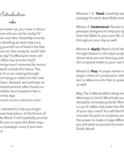 The 5-Minute Bible Study for Women: Mornings in God's Word