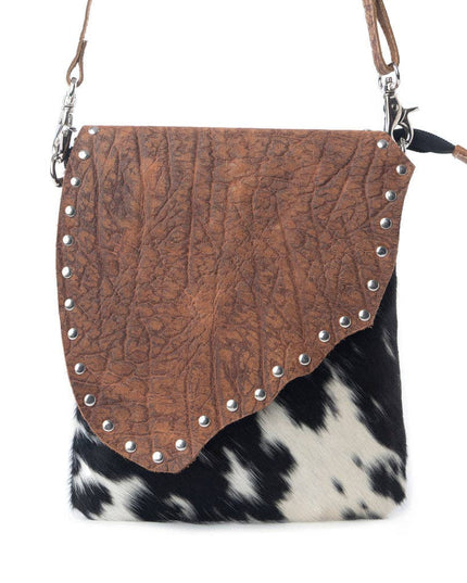 Myra Stonebrook Canvas & Hairon Bag in Spotted Ivory