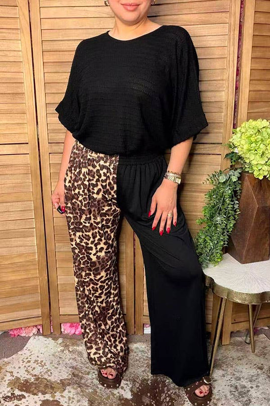 Western leopard black women's boutique pant XCH17348