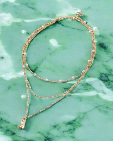 Boot Scootin 3 Layer Western Vibe Rodeo Necklace