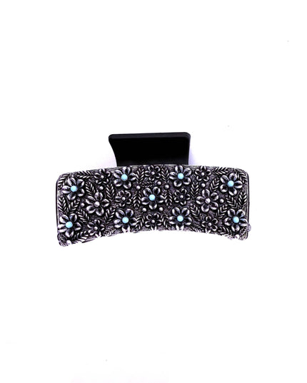 Western Flower Metal Plate Hair Claw