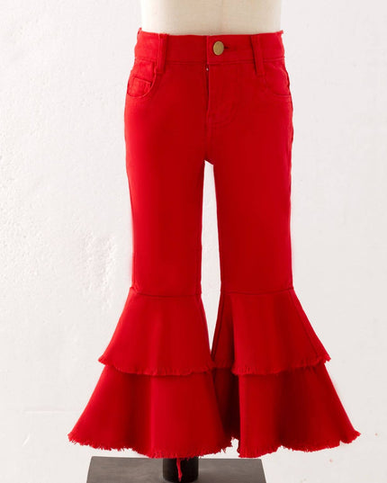 Red Denim Flares