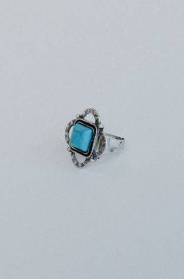 Whimsical Square Ring - Turquoise