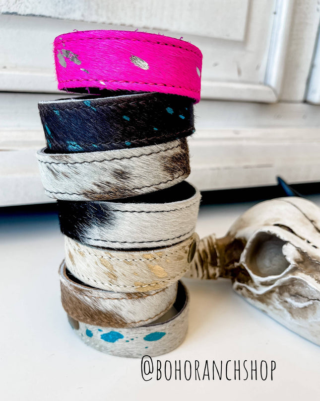 Western Hair on Cowhide Cuff Bracelet