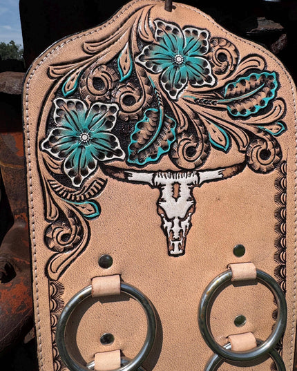 Genuine Western Tooled Leather Wild Rag Scarf Display Holder Keeper a Double B Wild Rags Exclusive