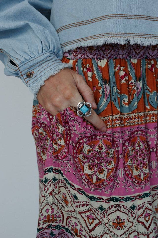 Whimsical Square Ring - Turquoise