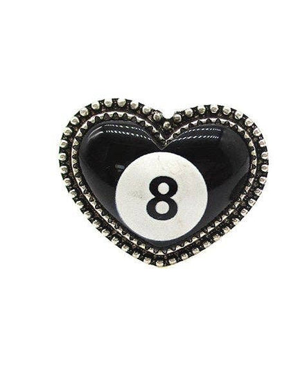 HEART 8 BALL CUFF RING