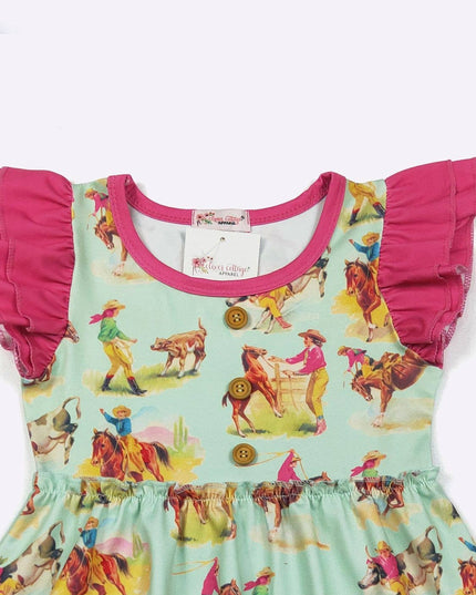 Aqua Rodeo Girls Dress