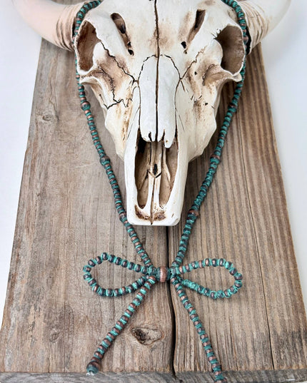 Western Style Multi Size Navajo Pearl Coquette Bow Necklace