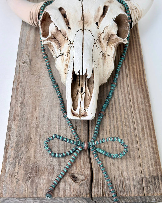 Western Style Multi Size Navajo Pearl Coquette Bow Necklace
