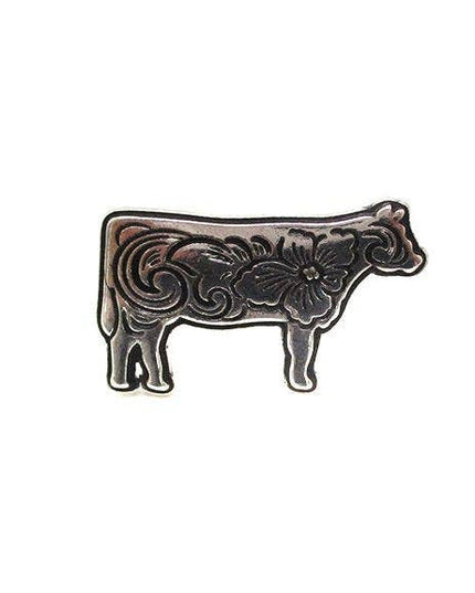 Western Etched Cow Cuff Ring
