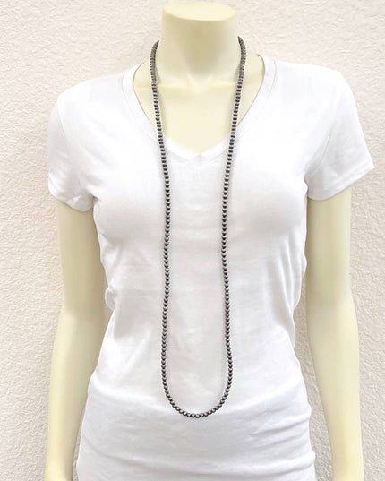 732873, 46" Handmade 6mm Navajo Bead Necklace