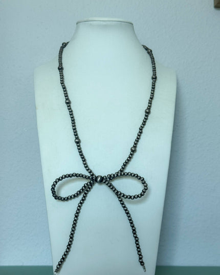 Western Navajo Pearl Inspired Bow Necklace 18"