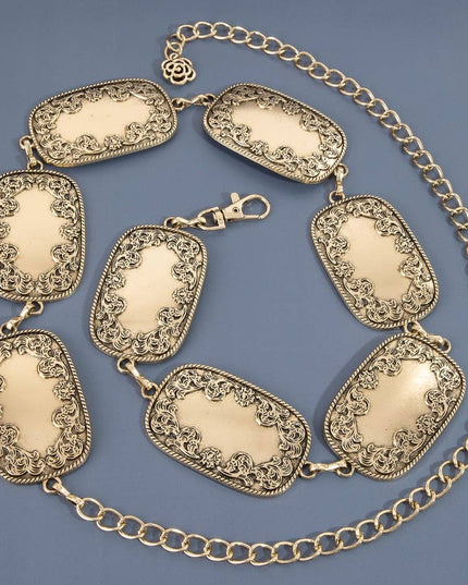 Rectangle Concho Chain Belt
