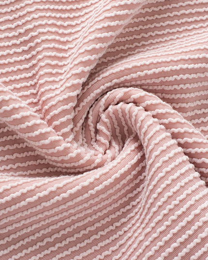 Textured Contrast Trim Round Neck T Shirt