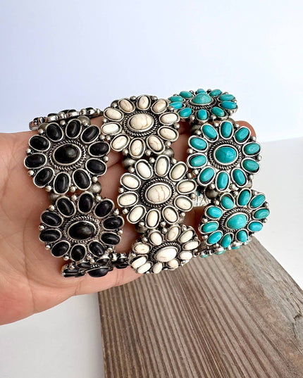 Western Concho Stone Stretch Bracelet